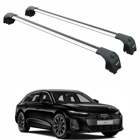 For Audi A6 Avant C9 Roof Rack Cross Bars Silver - Aluminum Flush Rail System (2018-2024)