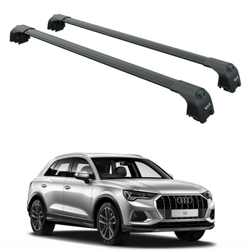 For Audi Q3 Sportback 2019-2025 Roof Rack Cross Bars Normal Roof Alu Black