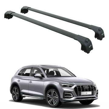 For Audi Q5 Sportback 2021-2025 Roof Rack Cross Bars Flush Rails Alu Black