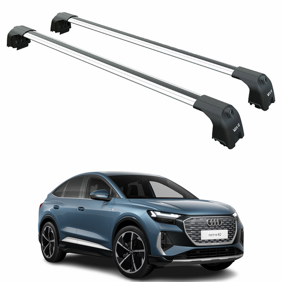 For Audi Q4 Roof Rack Cross Bars Flush Rails, Paw Pro 2, Silver
