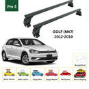 For Volkswagen Golf 5D (MK7) 2012-2019 Roof Rack Cross Bar Normal Roof Alu Black-2
