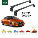 For Nissan Sentra 2010-2019 Roof Rack Cross Bars Normal Roof Alu Black-2