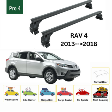 For Toyota Rav 4 2013-2018 Roof Rack Cross Bars Normal Roof Alu Black - 0