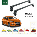 For Nissan Micra K14 2017-2025 Roof Rack Cross Bars Normal Roof Alu Black-2