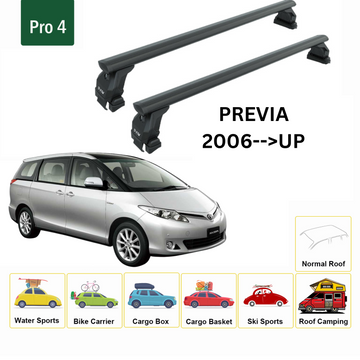 For Toyota Previa 2006-2019 Roof Rack Cross Bars Normal Roof Alu Black - 0
