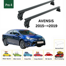 Für Toyota Avensis 2015–19 Dachträger, Querträger, Metallhalterung, normales Dach, Alu, Schwarz-2