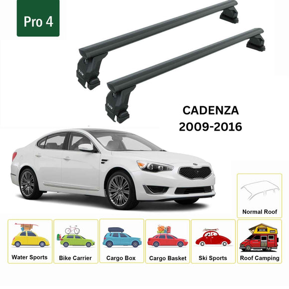 For Kia Cadenza 2009-2016 Roof Rack Cross Bars Normal Roof Alu Black