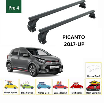 For Kia Picanto 2004-2011 Roof Rack Cross Bars Normal Roof Alu Black - 0