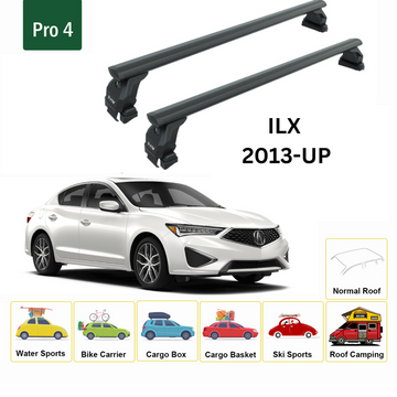 For Acura ILX 2013-2022 Roof Rack Cross Bars Normal Roof Alu Black - 0