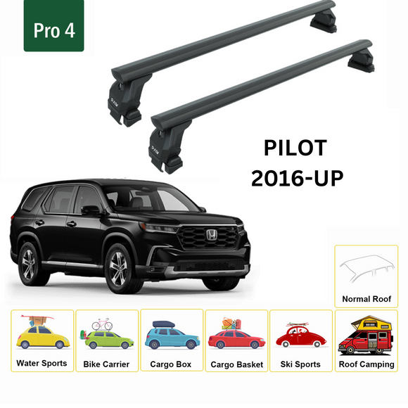 For Honda Pilot 2016-2022 Roof Rack Cross Bars Normal Roof Alu Black