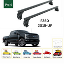 For Ford F350 2017-2022 Roof Rack Cross Bars Normal Roof Alu Black-2