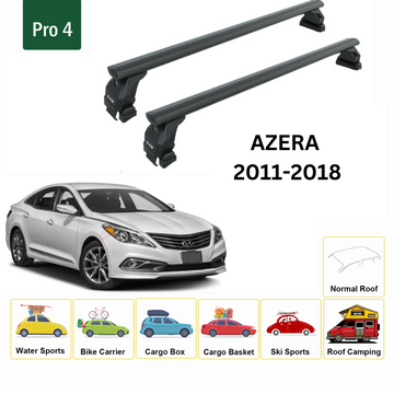 For Hyundai Azera 2011-2018 Roof Rack Cross Bars Normal Roof Alu Black - 0