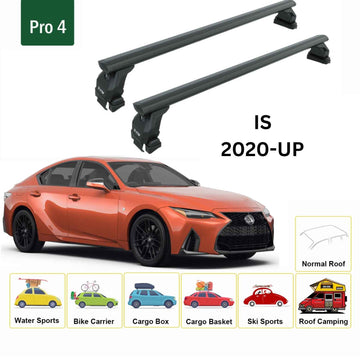 For Lexus IS 2020-2025 Roof Rack Cross Bars Normal Roof Pro 4 Alu Black - 0