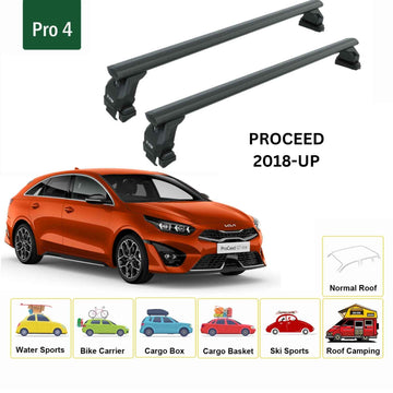 For Kia Proceed 2018-2025 Roof Rack Cross Bars Normal Roof Alu Black - 0
