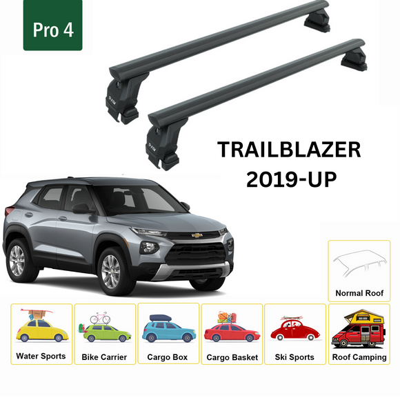 For Chevrolet Trailblazer 2019-2025 Roof Rack Cross Bars Normal Roof Alu Black