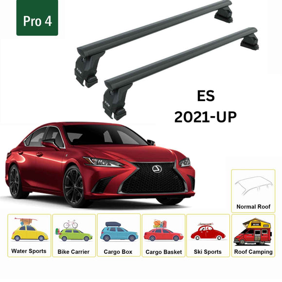 For Lexus ES 2021-2025 Roof Rack Cross Bars Normal Roof Pro 4 Alu Black