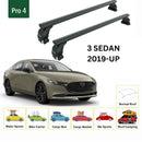 For Mazda 3 Sedan 2019-2025 Roof Rack Cross Bars Normal Roof Alu Black-2