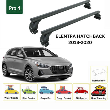For Hyundai Elantra HB 2018-2020 Roof Rack Cross Bars Normal Roof Alu Black - 0