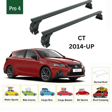 For Lexus CT 2011-2017 Roof Rack Cross Bars Normal Roof Pro 4 Alu Black - 0
