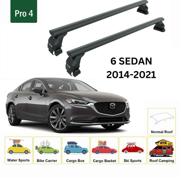 333. Kompatibel mit abschließbaren Aluminium-Dachträgern für Fahrzeuge mit Standarddach Toros Pro 3 Black