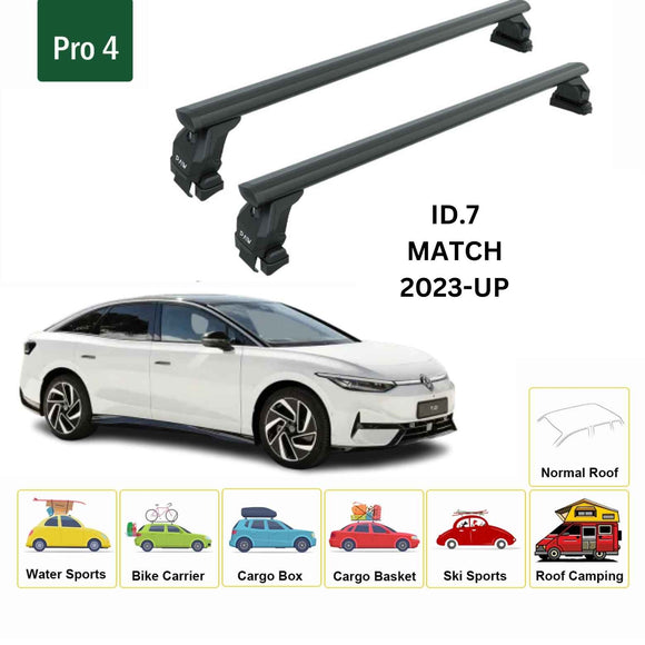 For Volkswagen ID.7 2023-2025 Roof Rack Cross Bar Normal Roof Alu 2023-2025 Black