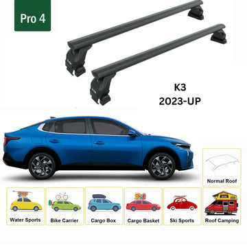 For Kia K3 2023-2025 Roof Rack Cross Bars Normal Roof Alu Black - 0