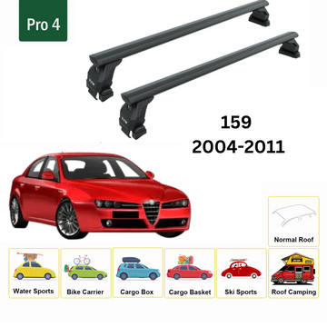 For Alfa Romeo 159 2004-2011 Roof Rack Cross Bars Normal Roof Alu Black - 0