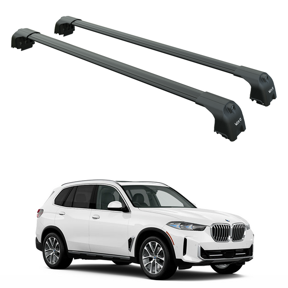 For Bmw X5 (G05) 2018-2025 Roof Rack Cross Bars Flush Rails, Black