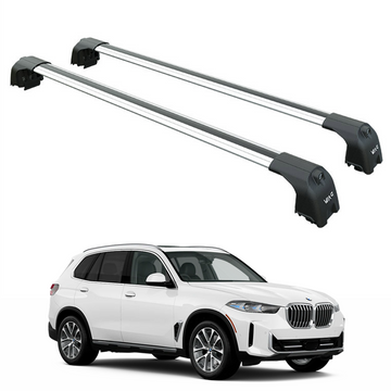 For Bmw X5 (G05) 2018-2025 Roof Rack Cross Bars Flush Rails Alu Silver