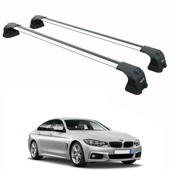 For Bmw 4 Series Gran Coupe (F36) 2014-2020 – Roof Rack Cross Bars (Fix Point, Aluminum, Silver)