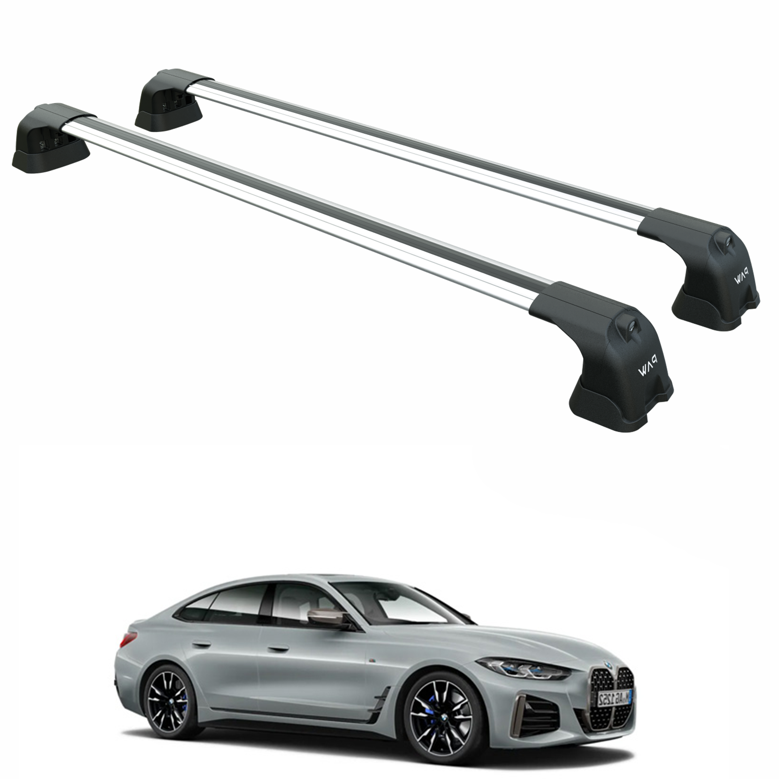 For BMW 4 Series Gran Coupe G26 (2021-2025) – Roof Rack Cross Bars (Fix Point, Aluminum, Silver)