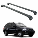 For Bmw X5 (E70) 2007-2013 Roof Rack Cross Bars Raised Rail Alu Black-1
