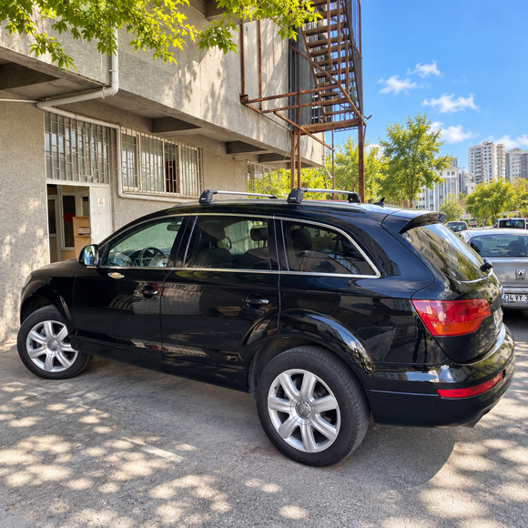 Für Audi Q7 2005–2015, Dachträger, Dachträgersystem, Aluminium-Querstange, Metallhalterung, bündige Schienen, schwarz