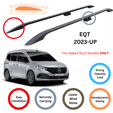 For Mercedes EQT 2023-2025 Roof Side Rails Ultimate Style Alu Black - 0