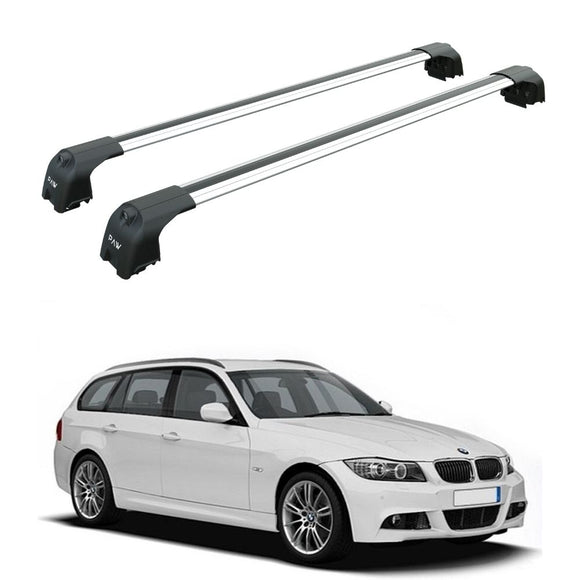 Für BMW X5 G05 2018-Up Dachträgersystem, Aluminium-Querstange, Metallhalterung, bündige Schienen, Silber