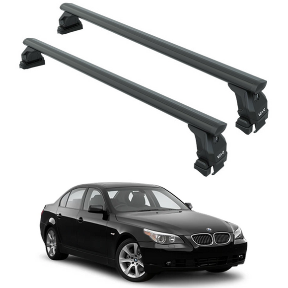 For Bmw 5 Sedan (E60) 2003-2010 Roof Rack Cross Bars Normal Roof, Black