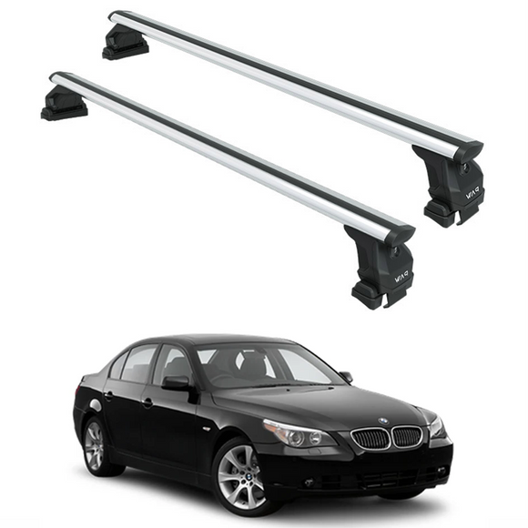 For Bmw 5 Sedan (E60) 2003-2010 Roof Rack Cross Bars Normal Roof, Silver