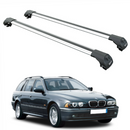 Für Bmw 5 Series E39 Wagon 1995–2004 Dachträgersystem, Aluminium-Querstange, Metallhalterung, erhöhte Schiene, Silber-1