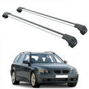 Für Bmw 5 Series E61 Wagon 2004–2010 Dachträgersystem, Aluminium-Querstange, Metallhalterung, erhöhte Schiene, Silber-1