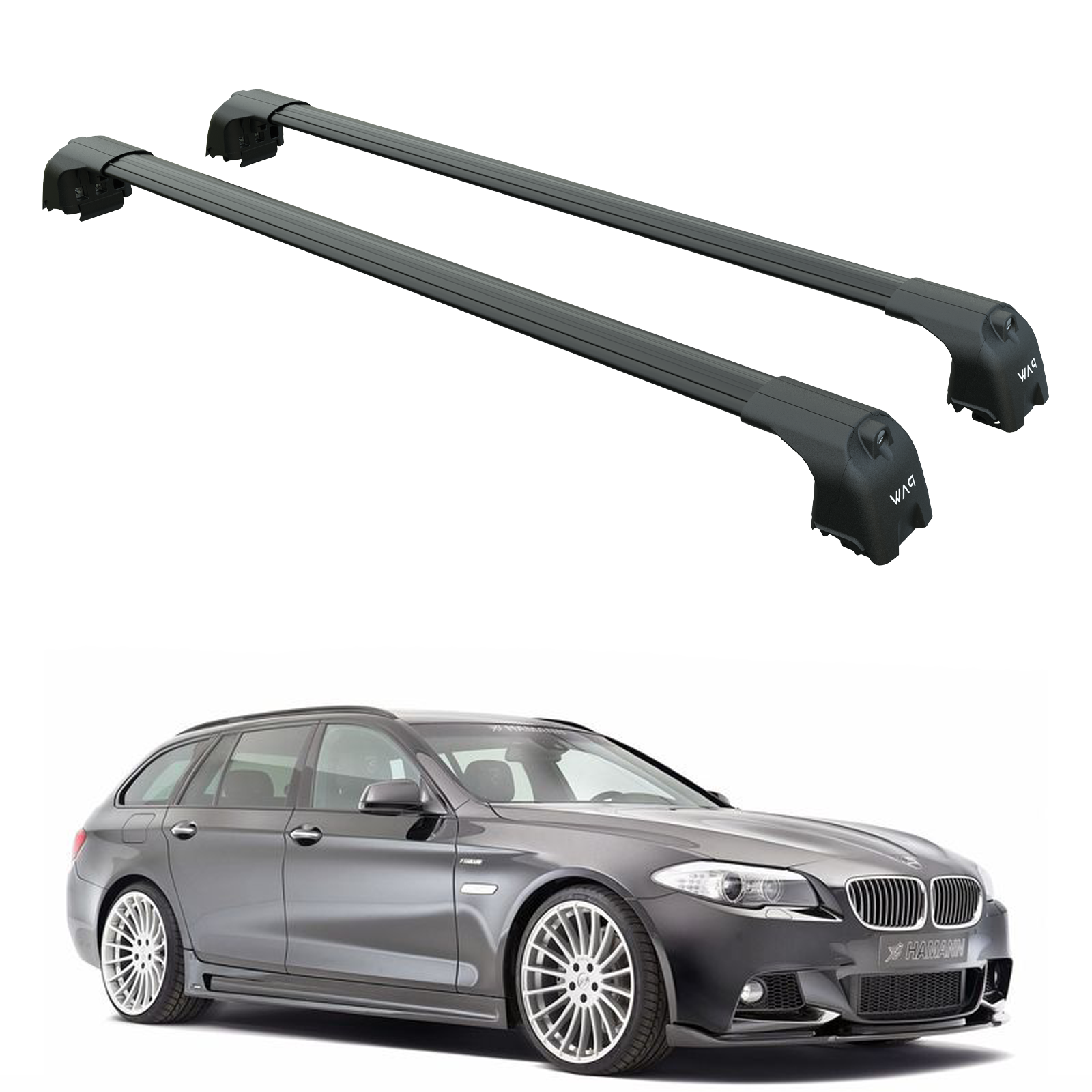 For Bmw 5 Wagon (F11) 2010-2017 Roof Rack  Cross Bars Flush Rail Black