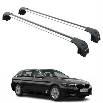 For Bmw 5 Wagon (G31) 2017-2023 Roof Rack Cross Bars Flush Rail, Silver