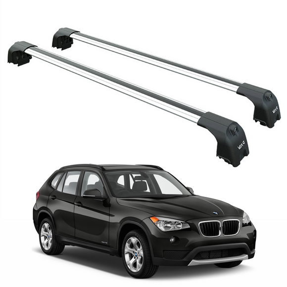 For Bmw X1 E84 (2009-2015) Roof Rack Cross Bars Flush Rails, Silver