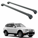 For Bmw X3 (E83) 2003-2010 Roof Rack Cross Bars Raised Rail, Black-1