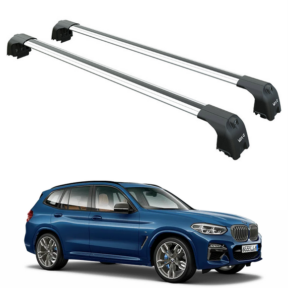 For Bmw X3 (F25) 2010-2017 Roof Rack Cross Bars Flush Rails, Silver