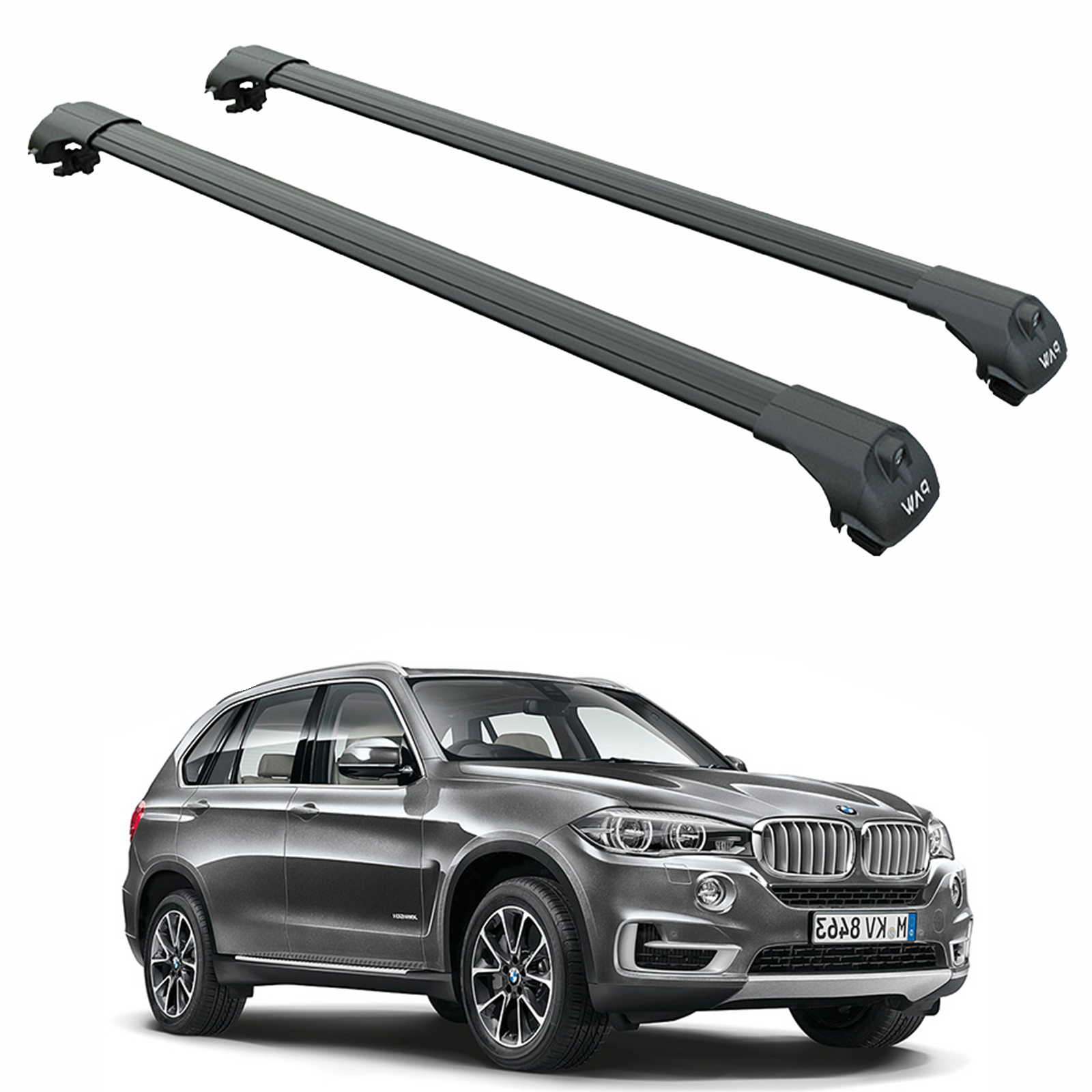 For Bmw X5 (F15) 2013-2018 Roof Rack Cross Bars Flush Rail Alu Black