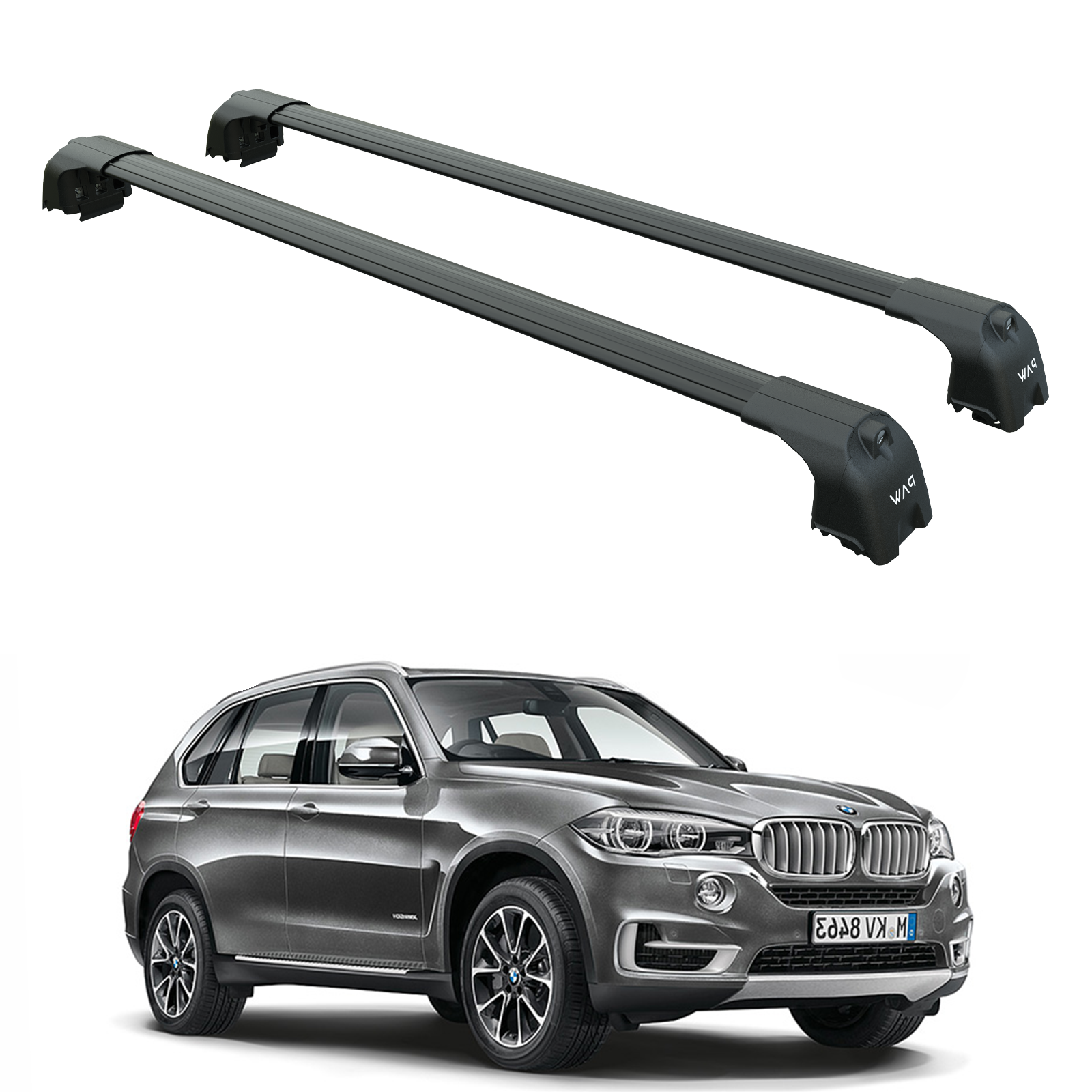 For Bmw X5 (F15) 2013-2018 Roof Rack Cross Bars Flush Rail Alu Black