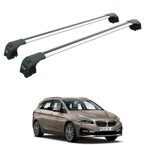 For Bmw 2 Active Tourer F45 2014-2021 Roof Rack Cross Bars Flush, Silver