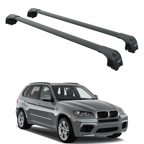For Bmw X5 (E70) 2007-2013 Roof Rack Cross Bars Flush Rail, Black