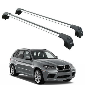 For Bmw X5 (E70) 2007-2013 Roof Rack Cross Bars Flush Rail Alu Silver