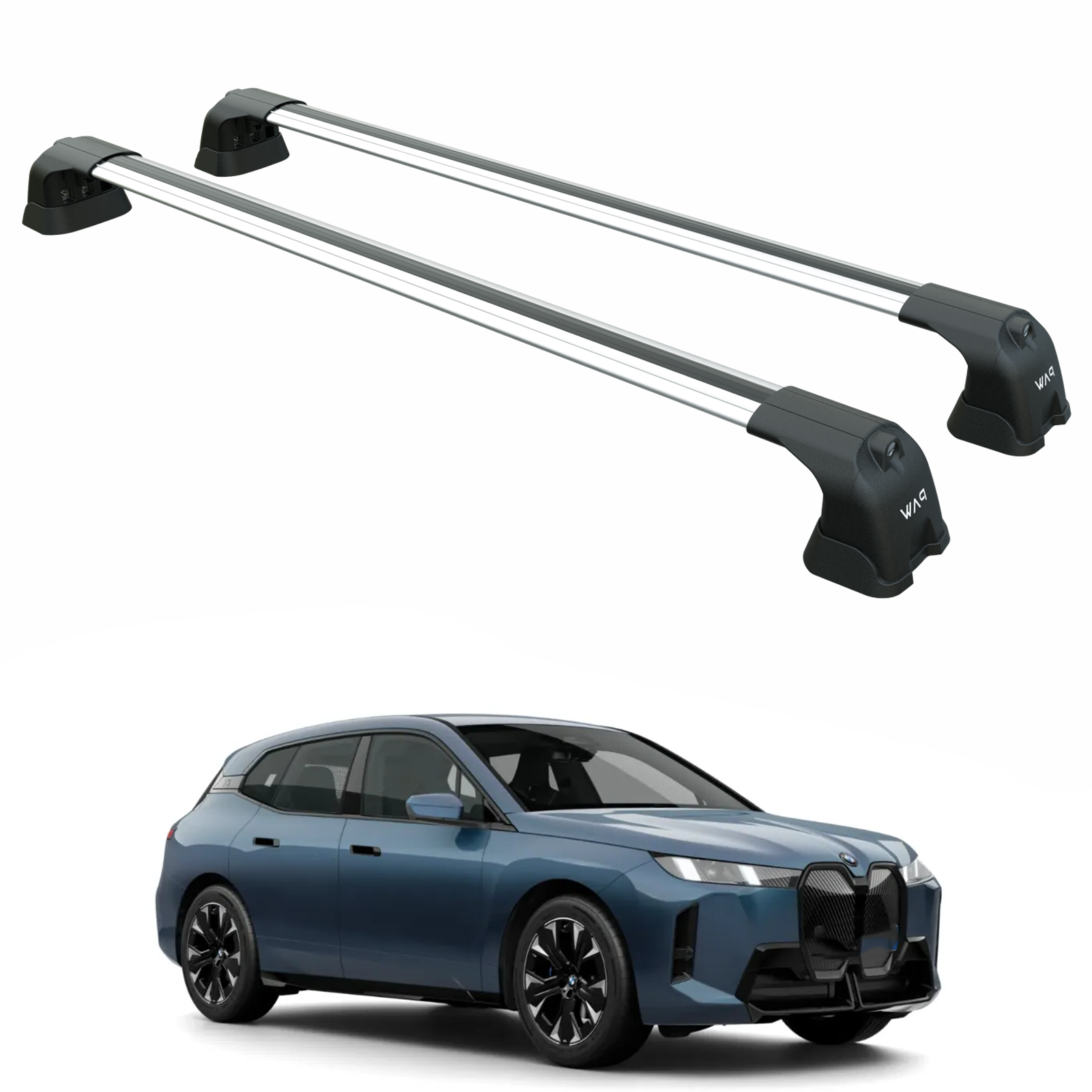 For BMW IX 2021-2025 Roof Rack Cross Bars Fix Point Alu Silver